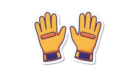 Cartoon Illustration of Work Gloves