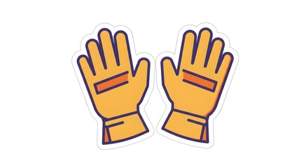 Stylized Gloves Illustration on White