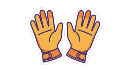 Obraz premium Cartoon Gloves Illustration Sticker