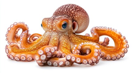 Studio Octopus Portrait, White Background, Ocean Life