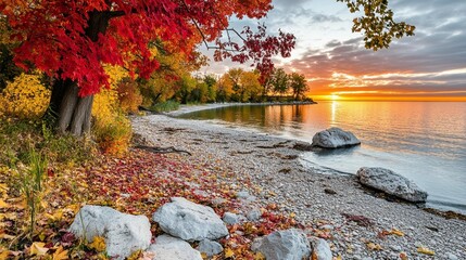 Autumn Sunset Beachscape