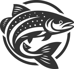 Vector salmon fish silhouette