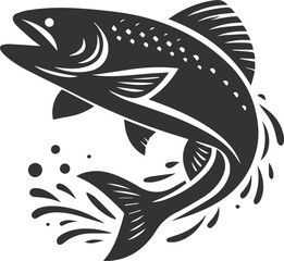 Vector salmon fish silhouette