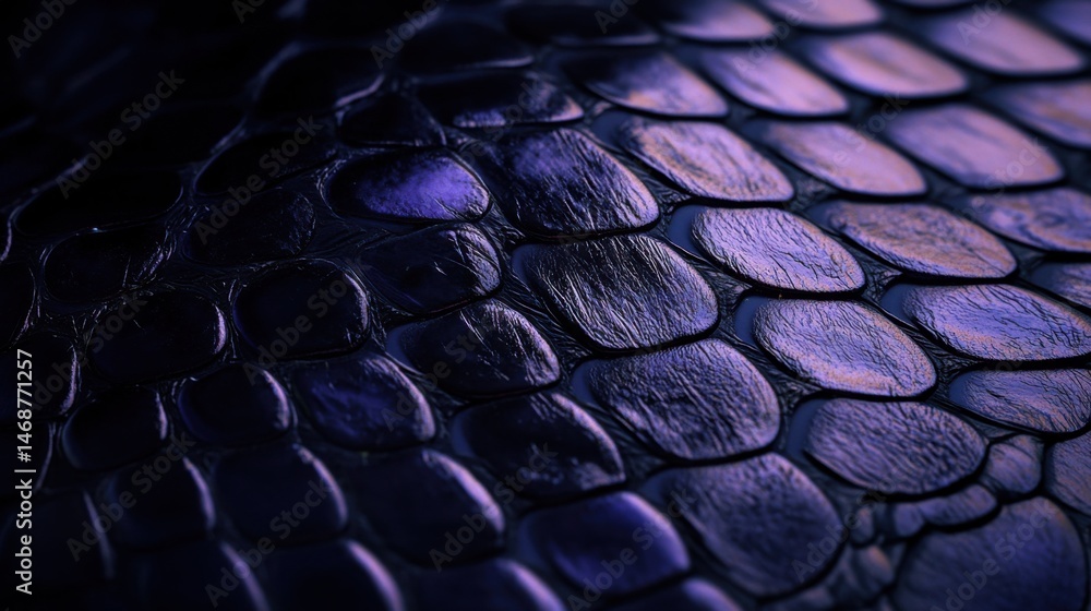 Poster close-up view of a snake's scale texture showcasing intricate patterns and colors during twilight ho