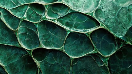 Intricate green leaf structure showcasing detailed veins and textures in natural lighting during daytime hours