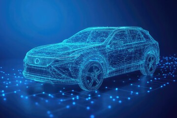 Futuristic car model, digital design