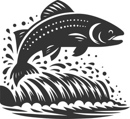 Vector salmon fish silhouette