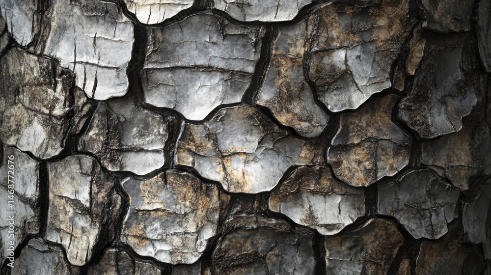 Aufkleber textured bark of a tree showcasing intricate patterns and natural colors strong in detail and depth
