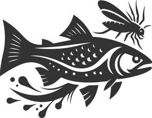 Vector salmon fish silhouette