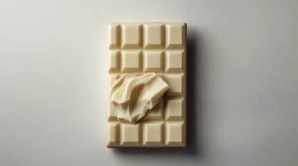 White chocolate bar broken piece studio shot