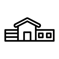 Villa Vector Line Icon Design