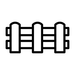 Fence Vector Line Icon Design