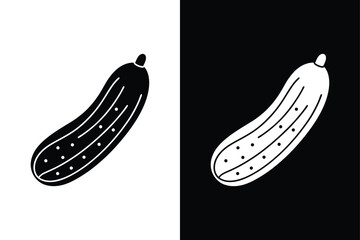 Fresh Cucumber Vector Icon. Flat Minimal Vegetable Silhouette Illustration