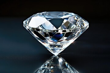 Sparkling diamond on dark surface