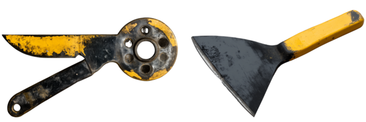 Set of a , industrial plaster ,isolated on transparent background. 