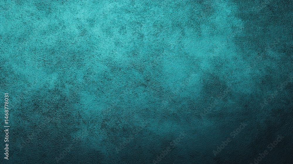 Poster textured turquoise background with minimal grain for design projects