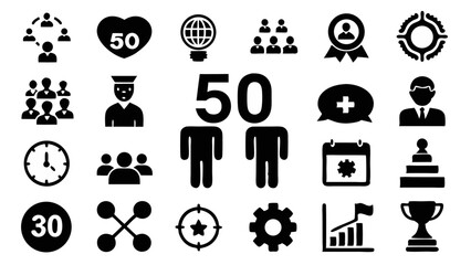 Partnership Collaboration Line Icon Set Vector Graphic