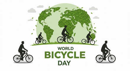 Obraz premium Eco-Friendly World Bicycle Day Illustration – Promoting Green Mobility and Planet Health