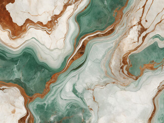 Obraz premium Abstract Green, Brown, and White Marble Texture Background
