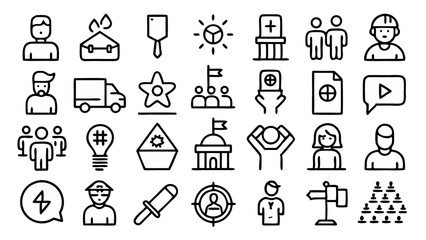 set of icons of people