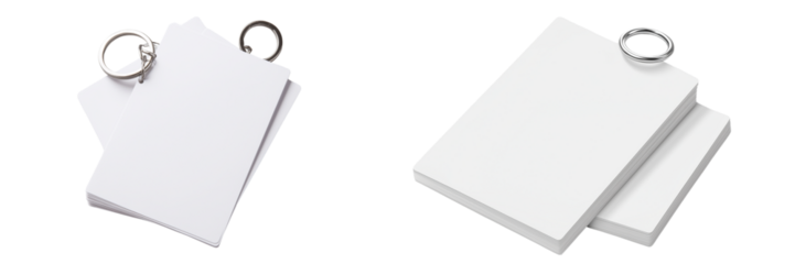  Set of a ,stack of blank white flashcards ,isolated on transparent background.