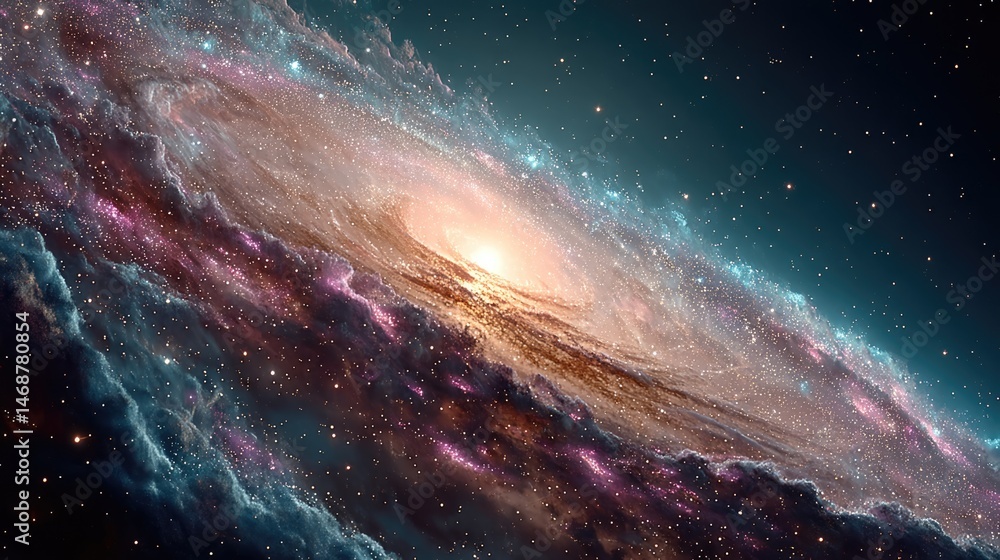 Poster exploring deep space colorful nebula in a distant galaxy cosmic wonders vast universe high definitio