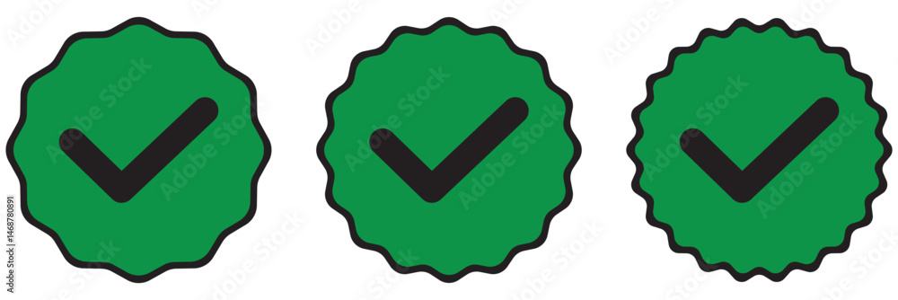 Aufkleber social network icons account verification icon verified icon profile set vector checkmarks on white 