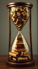 Allegories, metaphors, timeless wisdom: Books and letters in a wooden hourglass
Concept: Knowledge, Wisdom, Timelessness