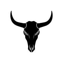 bull skull silhouette on white background  .svg