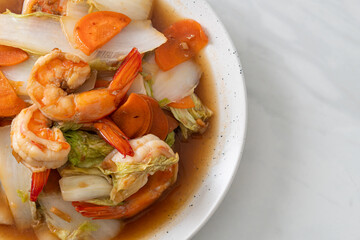 stir-fried Chinese cabbage with shrimps