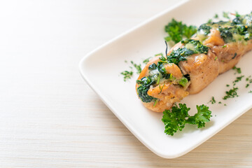 Chicken breasts stuffed with spinach and cheese