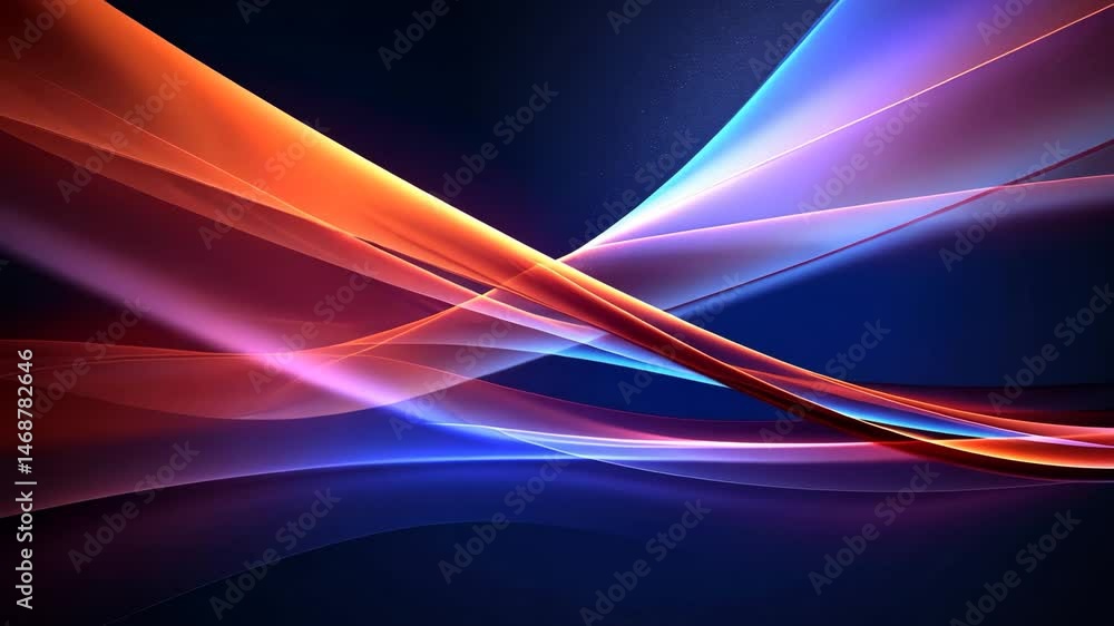 Poster abstract gradient background with intersecting red and blue light streaks against a dark blue backgr