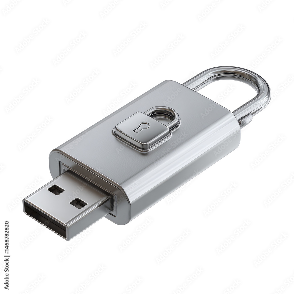 Aufkleber secure usb drive with padlock for data protection and cyber security