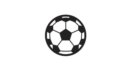 Partial view of a black and white soccer ball with pentagonal and hexagonal patterns