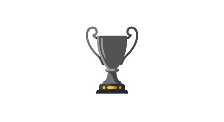 Simple stylized trophy graphic design in grayscale