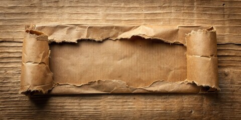 Torn Brown Paper with Exposed Image Inside, packaging, rustic,  packaging, rustic, torn, organic, preview,paper, texture