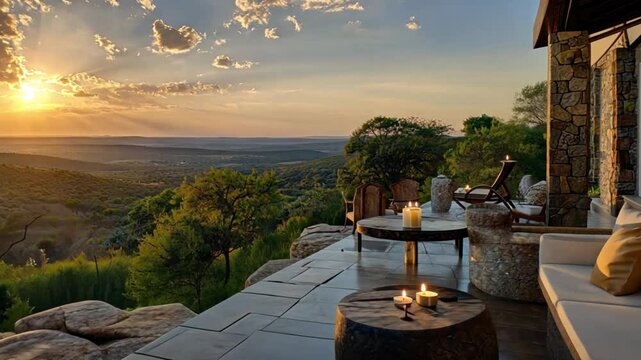 Luxury Sunset View: African Safari Lodge