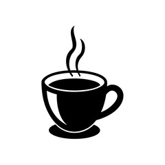 coffee cup with steam vector on white background  .svg