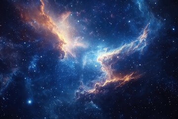 Obraz premium Nebula in space showcasing vibrant colors and dynamic patterns through cosmic travel, Animated background of nebula in space, traveling through space and time-lapse Photo background
