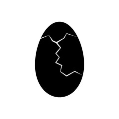 cracked egg icon on white background  .svg