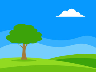 Obraz premium landscape with trees and clouds