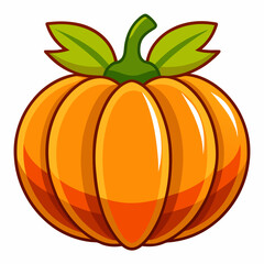 Cute Autumn Icon - Pumpkin silhouette vector template