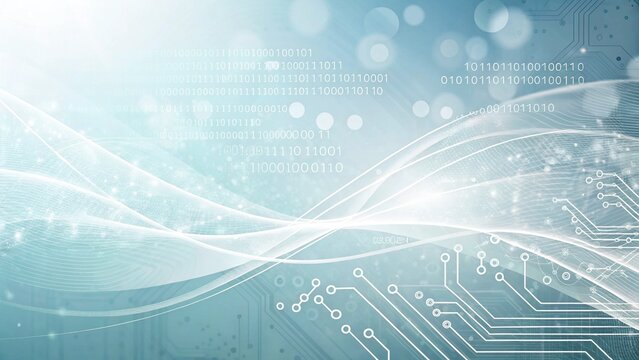 Abstract futuristic technology background with circuit board and binary code