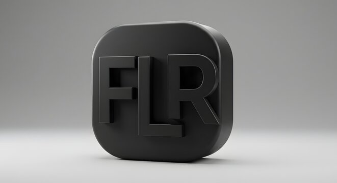 Flr Letter in Black Rounded Square