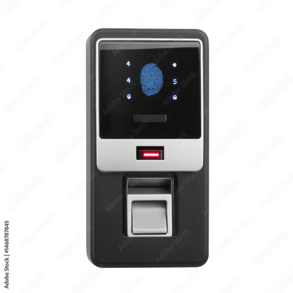 Poster secure access fingerprint scanner modern technology for business security