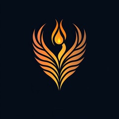 Fiery phoenix logo, graphic design
