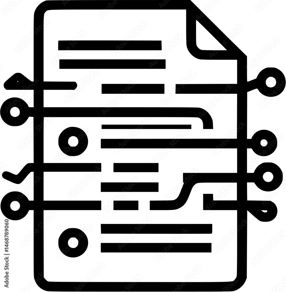 Poster digital document with interconnected circuitry outline