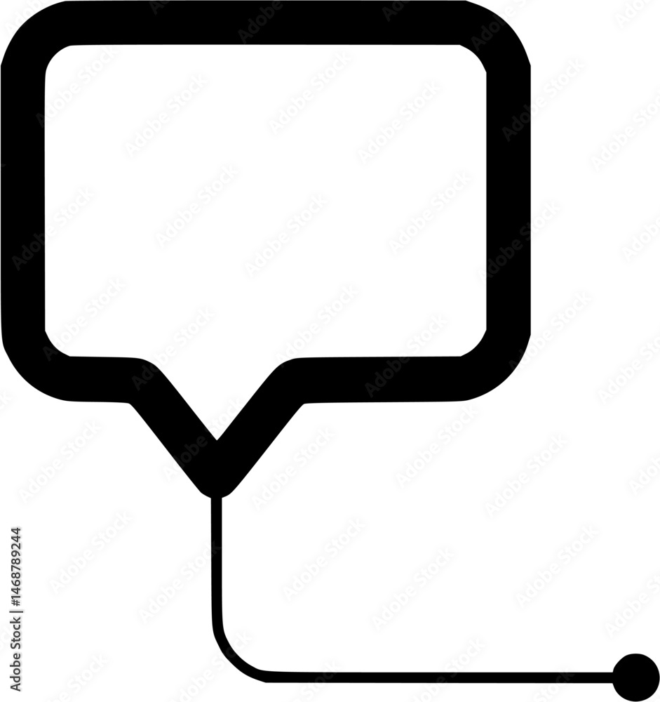 Poster minimalist speech bubble with tail endpoint