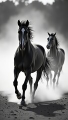 horse in the snow