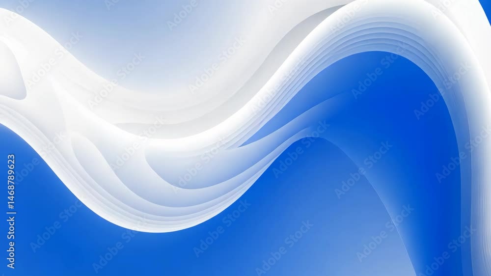 Poster abstract blue and white wavy background with gradient smooth lines and curves art design with modern